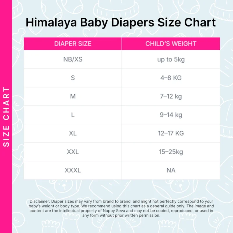 Himalaya Baby Diapers Size Chart